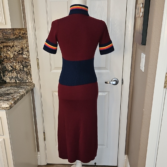 Marina Moscone Ribbed Knit Casmere Wool Cycling Midi Xs With Flaws - Picture 9 of 17